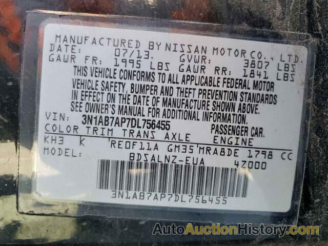 NISSAN SENTRA S, 3N1AB7AP7DL756455