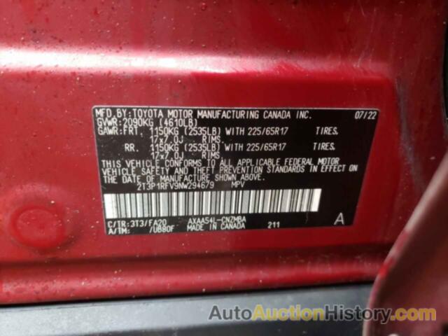 TOYOTA RAV4 XLE, 2T3P1RFV9NW294679