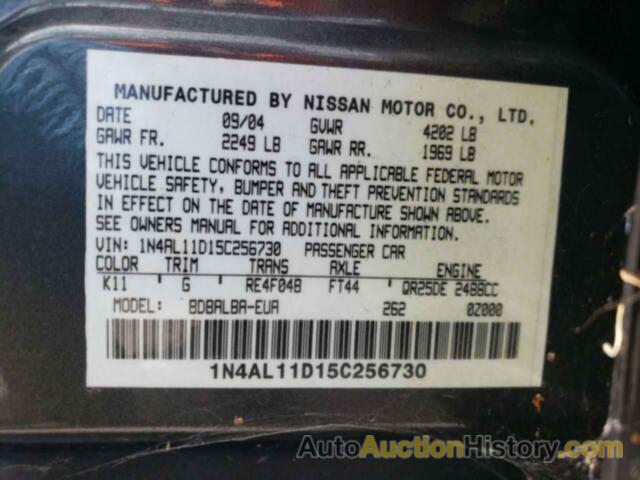 NISSAN ALTIMA S, 1N4AL11D15C256730