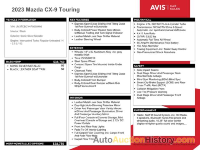 MAZDA CX-9 TOURING, JM3TCBCY4P0658486