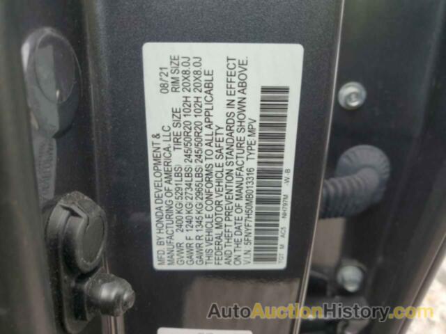 HONDA PASSPORT EXL, 5FNYF7H50MB013316