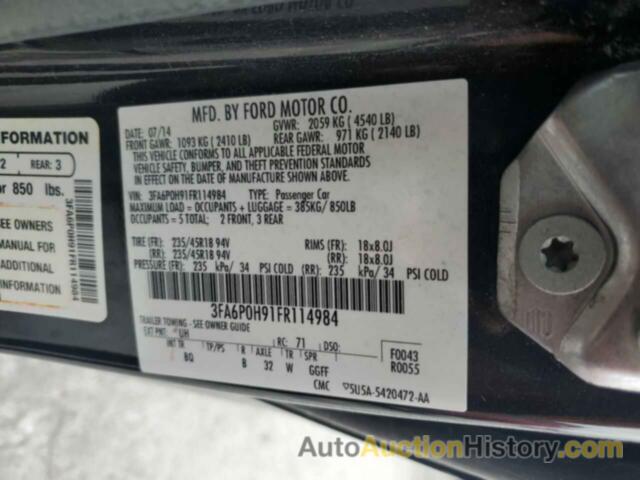 FORD FUSION SE, 3FA6P0H91FR114984