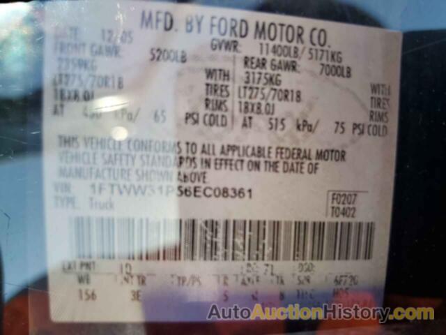 FORD F350 SRW SUPER DUTY, 1FTWW31P56EC08361