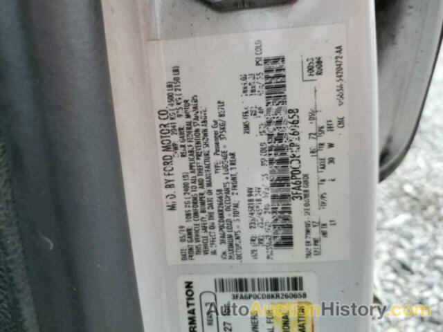 FORD FUSION SEL, 3FA6P0CD8KR260658