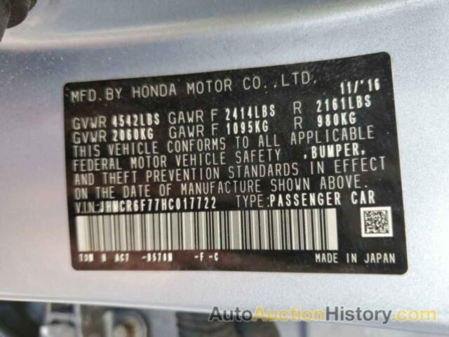 HONDA ACCORD TOURING HYBRID, JHMCR6F77HC017722