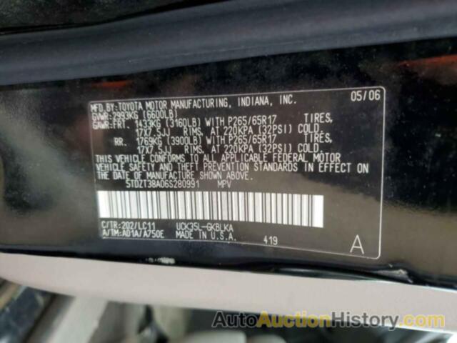TOYOTA SEQUOIA LIMITED, 5TDZT38A06S280991