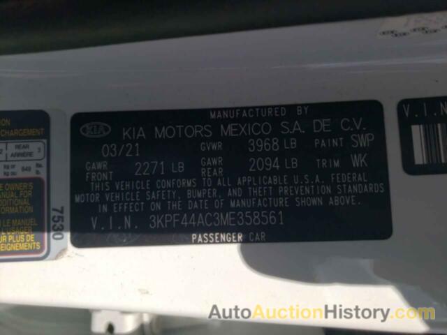 KIA FORTE GT, 3KPF44AC3ME358561