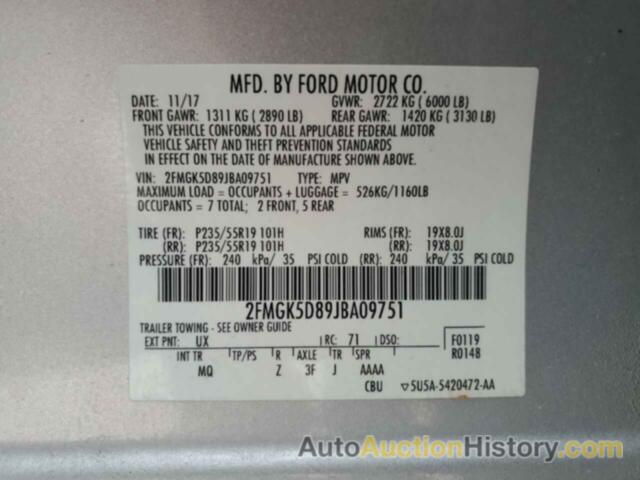 FORD FLEX LIMITED, 2FMGK5D89JBA09751