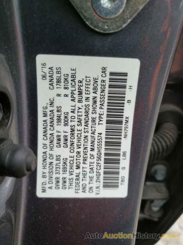 HONDA CIVIC LX, 2HGFC2F56GH555574