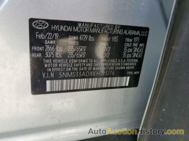 HYUNDAI SANTA FE SEL, 5NMS33ADXKH093776