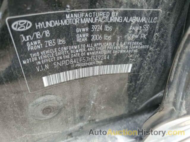 HYUNDAI ELANTRA SEL, 5NPD84LF5JH379244