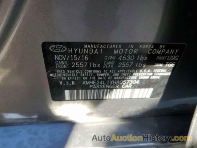 HYUNDAI SONATA HYBRID, KMHE24L1XHA057304