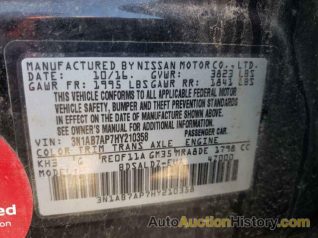 NISSAN SENTRA S, 3N1AB7AP7HY210358