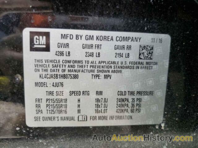 BUICK ENCORE PREFERRED, KL4CJASB1HB075380