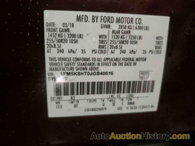 FORD EXPLORER PLATINUM, 1FM5K8HT0JGB40616