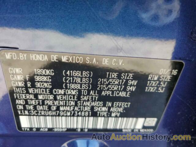 HONDA HR-V EXL, 3CZRU6H79GM734881