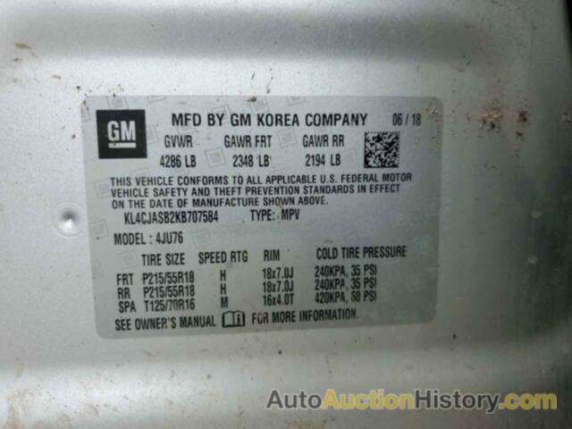 BUICK ENCORE PREFERRED, KL4CJASB2KB707584