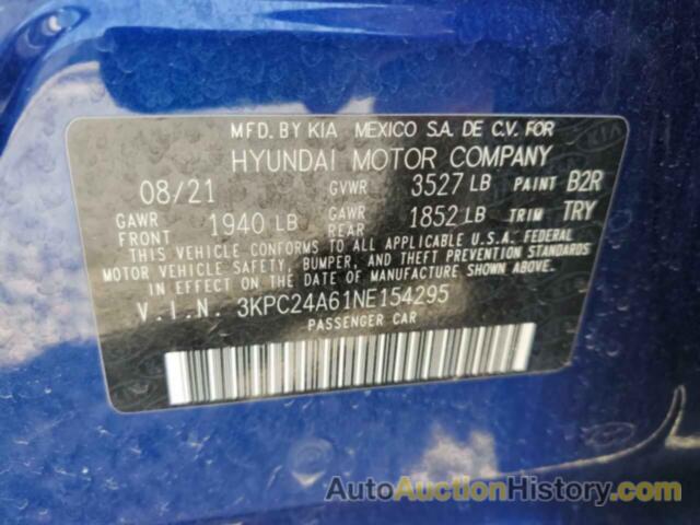 HYUNDAI ACCENT SE, 3KPC24A61NE154295