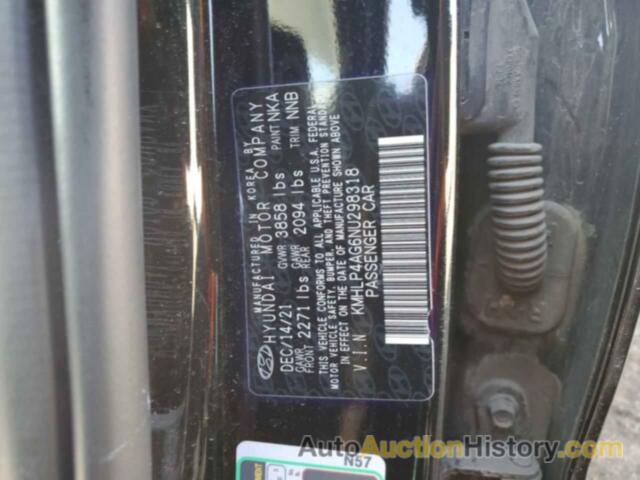 HYUNDAI ELANTRA LIMITED, KMHLP4AG6NU298318