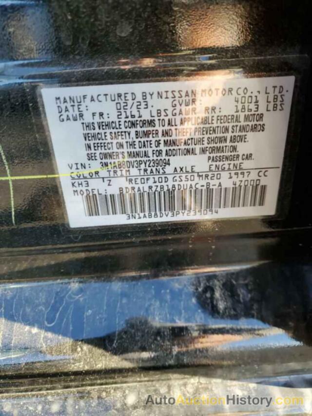 NISSAN SENTRA SR, 3N1AB8DV3PY239094