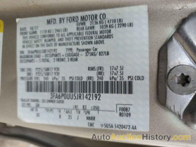 FORD FUSION S HYBRID, 3FA6P0UU5JR142192