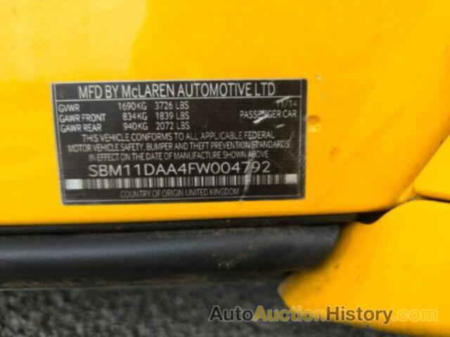 MCLAREN AUTOMOTIVE ALL MODELS, SBM11DAA4FW004792