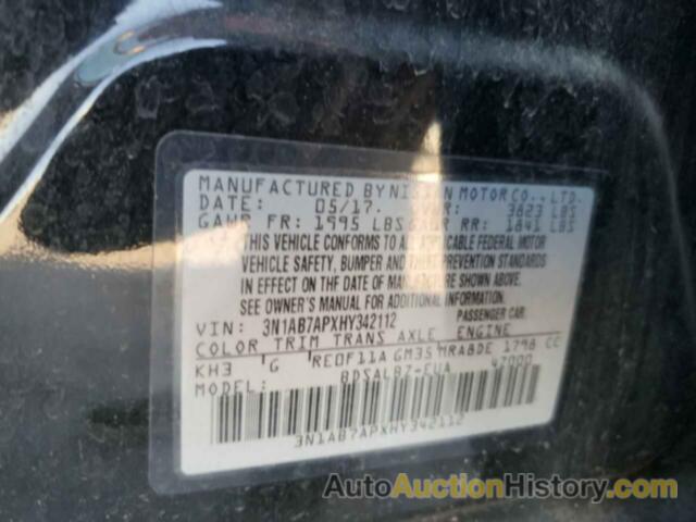 NISSAN SENTRA S, 3N1AB7APXHY342112