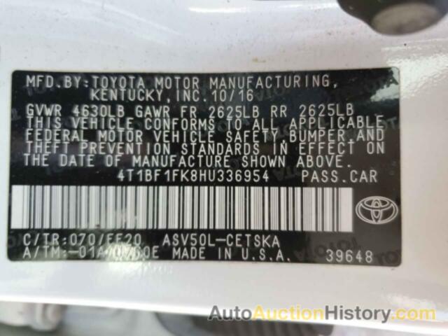 TOYOTA CAMRY LE, 4T1BF1FK8HU336954