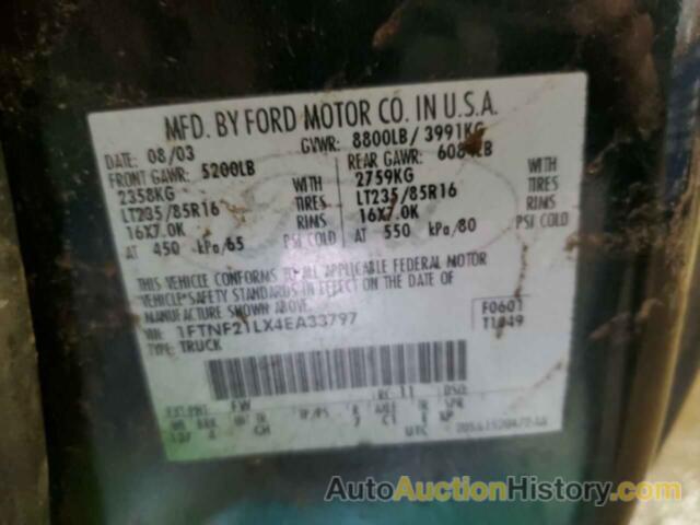 FORD F250 SUPER DUTY, 1FTNF21LX4EA33797