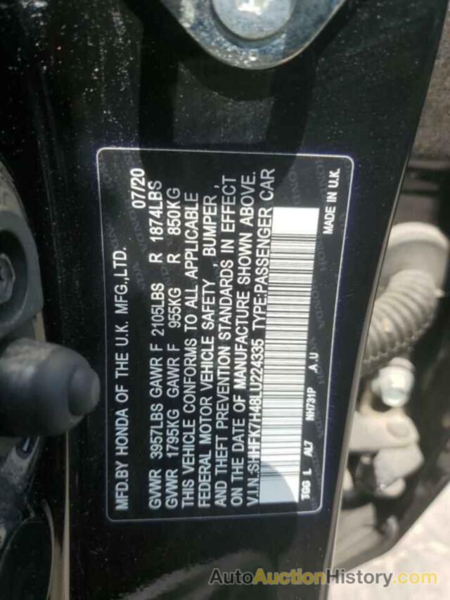 HONDA CIVIC SPORT, SHHFK7H48LU224335