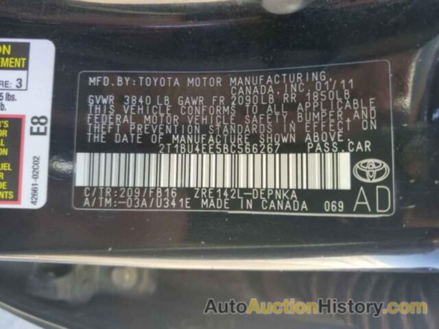 TOYOTA COROLLA BASE, 2T1BU4EE5BC566267