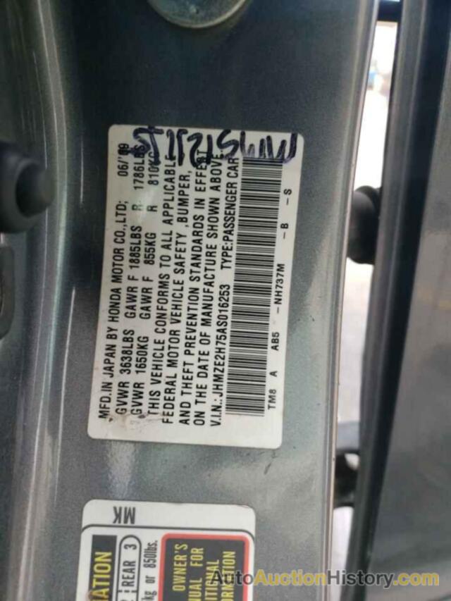 HONDA INSIGHT EX, JHMZE2H75AS016253