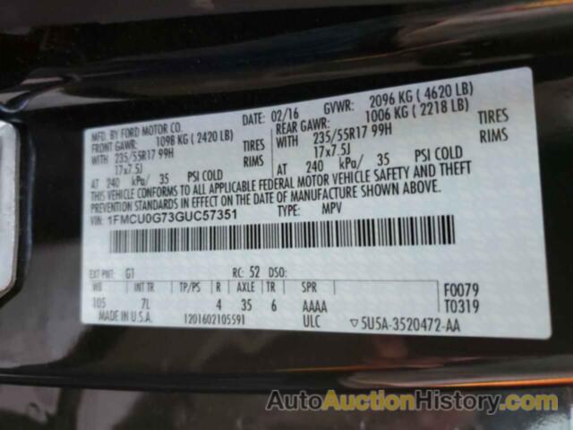 FORD ESCAPE SE, 1FMCU0G73GUC57351