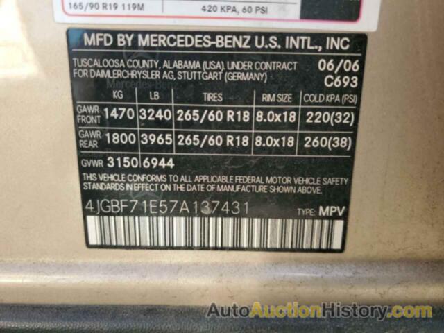 MERCEDES-BENZ GL-CLASS 450 4MATIC, 4JGBF71E57A137431