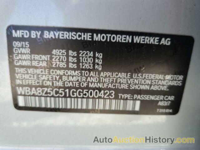 BMW 3 SERIES XIGT SULEV, WBA8Z5C51GG500423