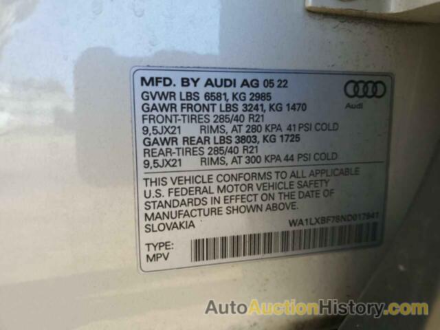 AUDI Q7 PREMIUM PLUS, WA1LXBF78ND017941