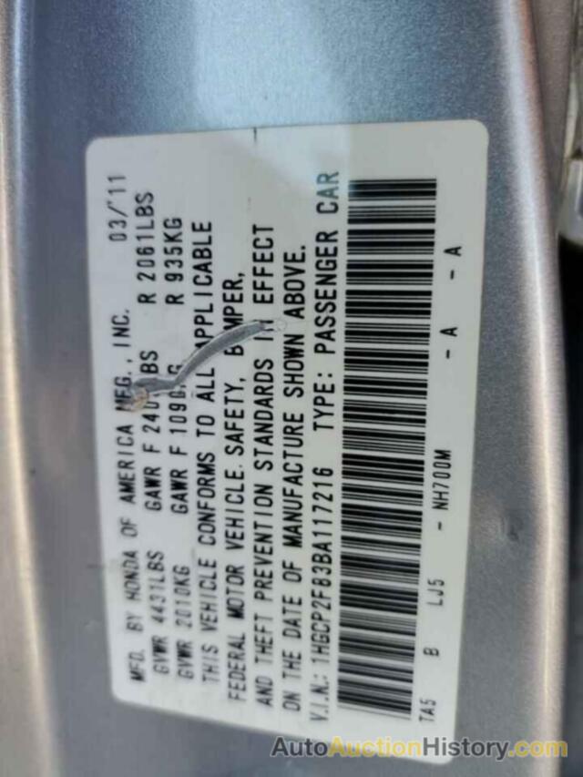 HONDA ACCORD EXL, 1HGCP2F83BA117216