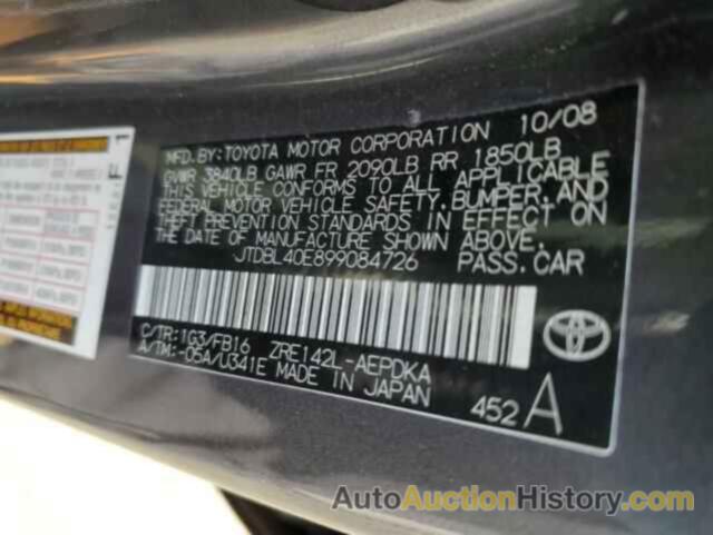 TOYOTA COROLLA BASE, JTDBL40E899084726