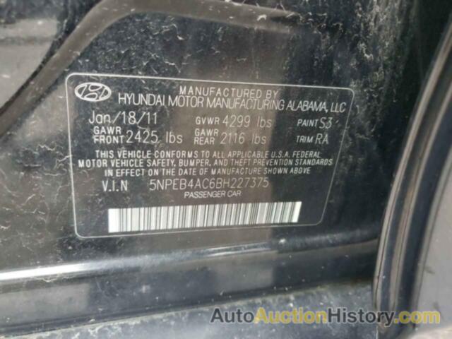 HYUNDAI SONATA GLS, 5NPEB4AC6BH227375