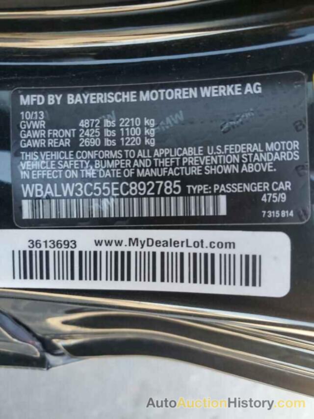 BMW 6 SERIES I, WBALW3C55EC892785