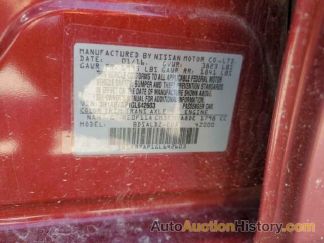 NISSAN SENTRA S, 3N1AB7AP1GL642603