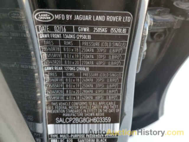 LAND ROVER DISCOVERY SE, SALCP2BG8GH603359