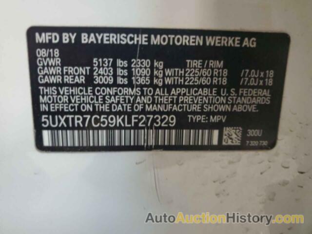 BMW X3 SDRIVE30I, 5UXTR7C59KLF27329