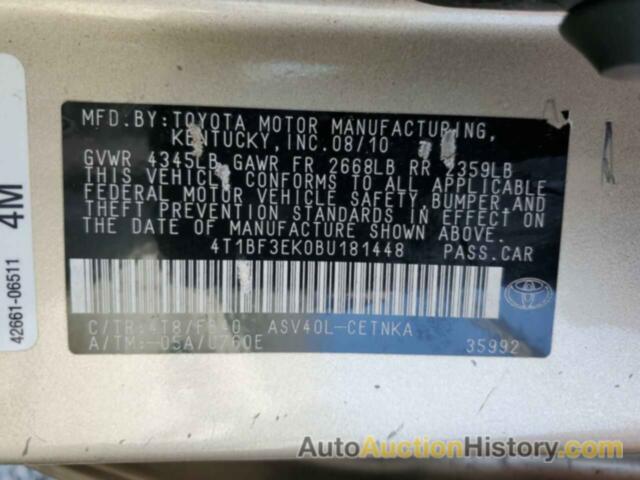 TOYOTA CAMRY BASE, 4T1BF3EK0BU181448