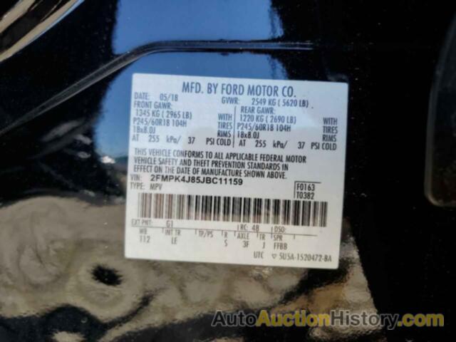 FORD EDGE SEL, 2FMPK4J85JBC11159