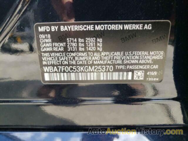 BMW 7 SERIES I, WBA7F0C53KGM25370