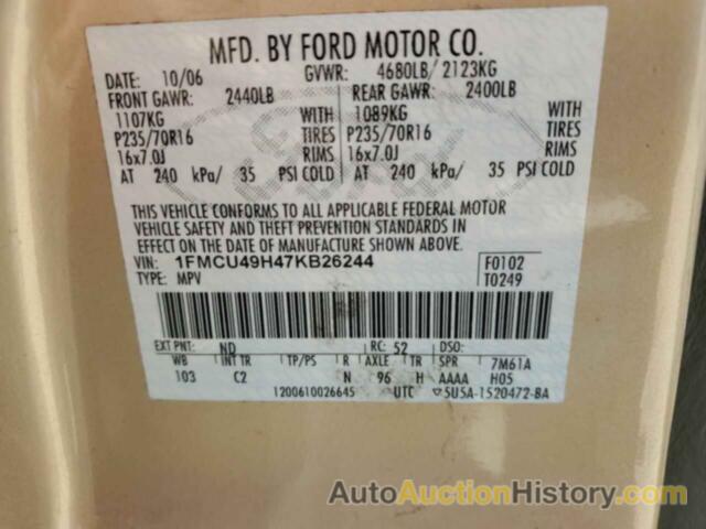 FORD ESCAPE HEV, 1FMCU49H47KB26244