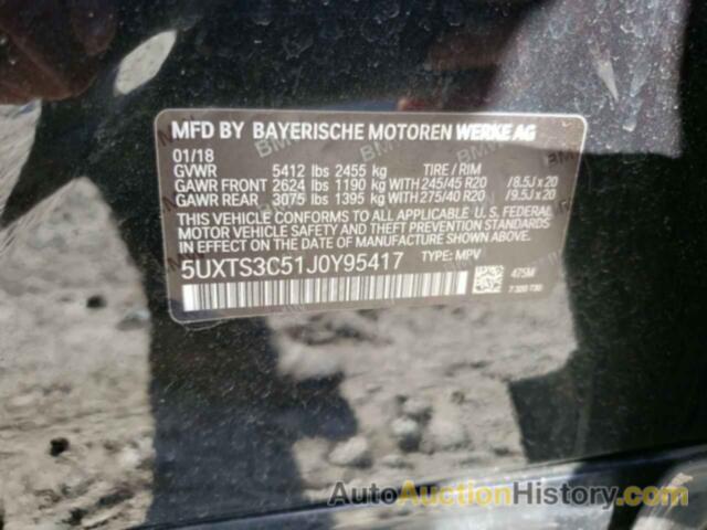 BMW X3 XDRIVEM40I, 5UXTS3C51J0Y95417