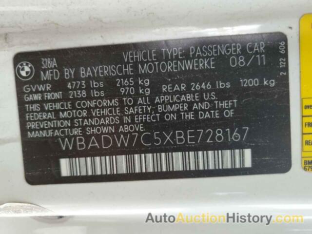 BMW 3 SERIES I SULEV, WBADW7C5XBE728167