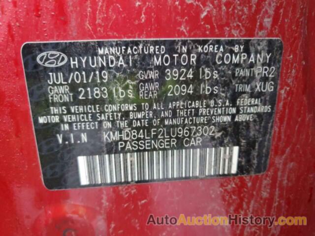 HYUNDAI ELANTRA SEL, KMHD84LF2LU967302